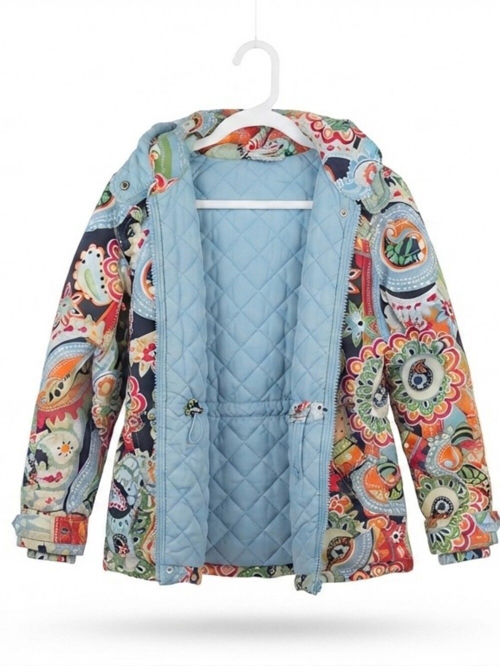 Hanna Andersson Girls Insulated Hooded Coat Jacket Colorful Paisley Size 130 (US